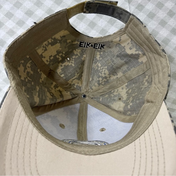 Columbus Blue Jackets Digital Camo Elk & Elk Adjustable Hat Cap Men NHL Hockey - Picture 6 of 6